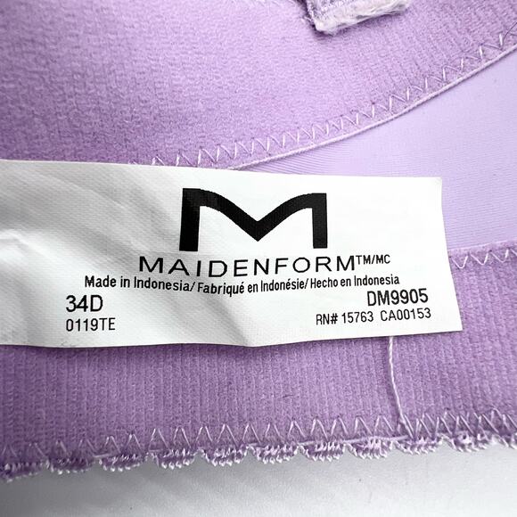 Maidenform Women 34D Love The Lift Balconette Bra Lilac Convertible DM9905 Lace - Picture 7 of 10